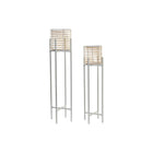 Blumentopfset DKD Home Decor Metall Braun Weiß Rattan (21 x 21 x 77 cm)