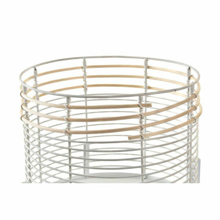 Blumentopfset DKD Home Decor natürlich Metall Weiß Rattan (25 x 25 x 32 cm)