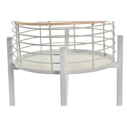 Blumentopfset DKD Home Decor natürlich Metall Weiß Rattan (25 x 25 x 32 cm)