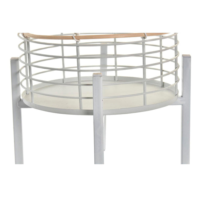 Blumentopfset DKD Home Decor natürlich Metall Weiß Rattan (25 x 25 x 32 cm)