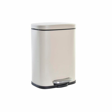 Abfalleimer DKD Home Decor Mattierend 21 x 15 x 29,5 cm Metall Creme 5 L Grundlegend