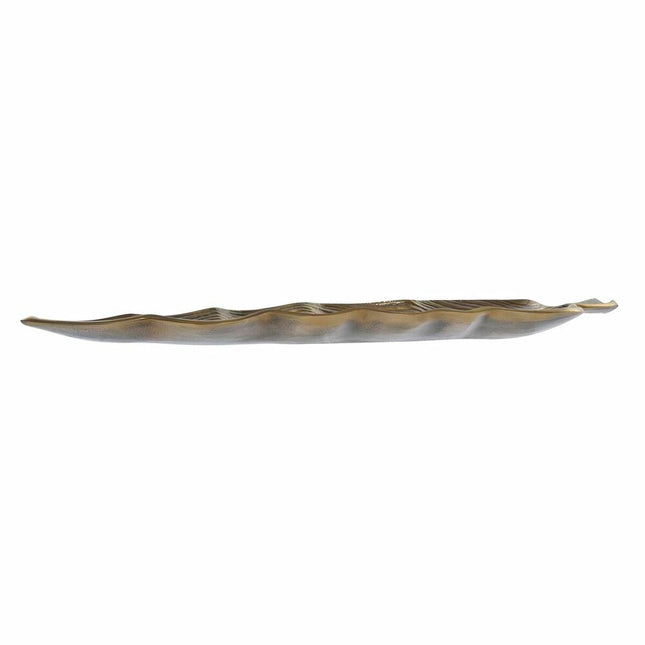 Schale DKD Home Decor Antiker Finish Gold Aluminium Pflanzenblatt (76 x 25 x 5 cm)