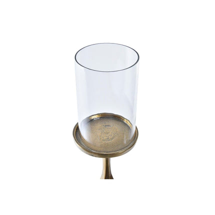 Kerzenleuchter DKD Home Decor Antiker Finish Kristall Gold Aluminium Moderne (13 x 13 x 53 cm)