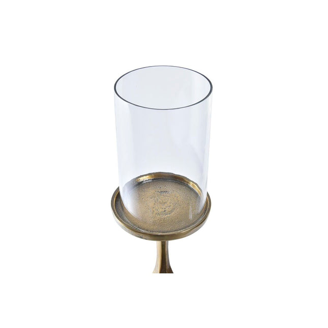Kerzenleuchter DKD Home Decor Antiker Finish Kristall Gold Aluminium Moderne (13 x 13 x 53 cm)