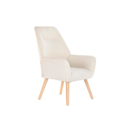 Sitz DKD Home Decor natürlich Holz Polyester Creme (65 x 75 x 96 cm)