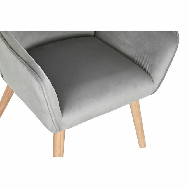 Sitz DKD Home Decor natürlich Holz Polyester Hellgrau (65 x 67 x 93 cm)