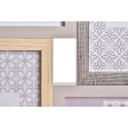 Fotorahmen DKD Home Decor Grau Holz 45 x 2 x 28 cm Kristall natürlich Boho