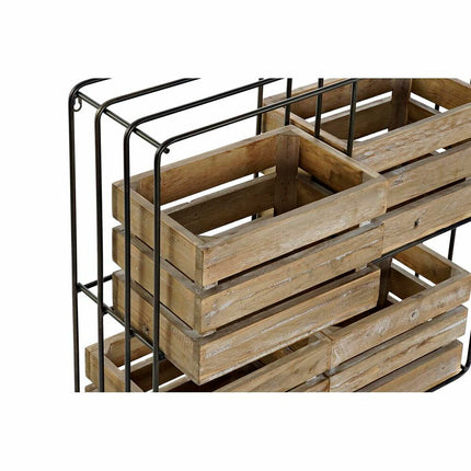 Regal DKD Home Decor natürlich Schwarz Metall Holz (72 x 22 x 72 cm)