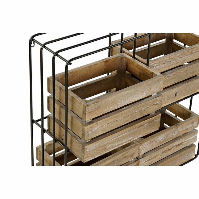 Regal DKD Home Decor natürlich Schwarz Metall Holz (72 x 22 x 72 cm)