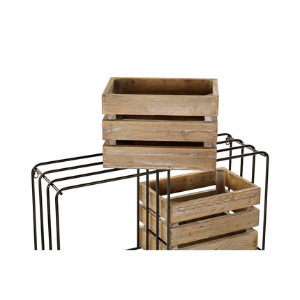 Regal DKD Home Decor natürlich Schwarz Metall Holz (72 x 22 x 72 cm)