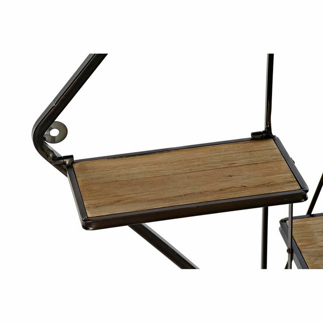 Regal DKD Home Decor natürlich Schwarz Metall 6 Regale Holz MDF (76 x 15 x 91,5 cm)