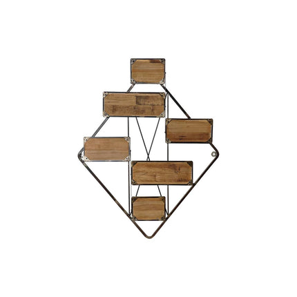 Regal DKD Home Decor natürlich Schwarz Metall 6 Regale Holz MDF (76 x 15 x 91,5 cm)