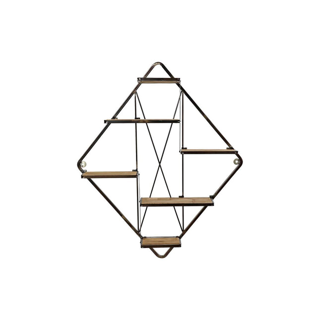 Regal DKD Home Decor natürlich Schwarz Metall 6 Regale Holz MDF (76 x 15 x 91,5 cm)