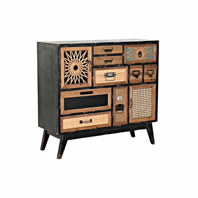 Schubladenschrank DKD Home Decor Tanne natürlich Schwarz MDF Vintage (87 x 34 x 81,5 cm)