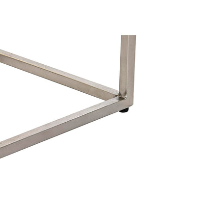 Beistelltisch DKD Home Decor Silberfarben Metall Weiß Marmor 36 x 36 x 60 cm