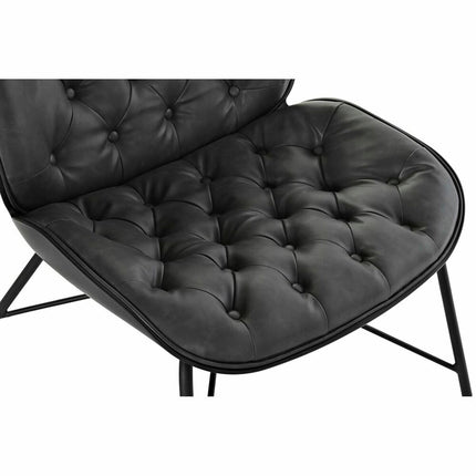 Sitz DKD Home Decor 69 x 76 x 85 cm Schwarz Metall Polyurethan Dunkelgrau