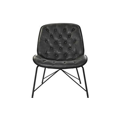 Sitz DKD Home Decor 69 x 76 x 85 cm Schwarz Metall Polyurethan Dunkelgrau
