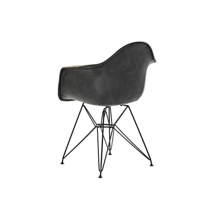 Armlehnstühle DKD Home Decor Dunkelgrau Metall PU (64 x 59 x 84 cm)