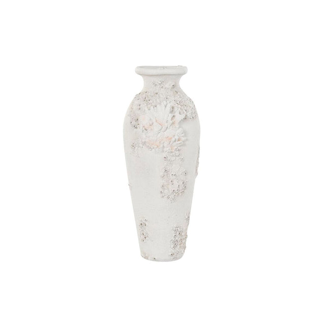 Vase DKD Home Decor Koralle Weiß Harz Mediterraner (37,5 x 31,7 x 81 cm)