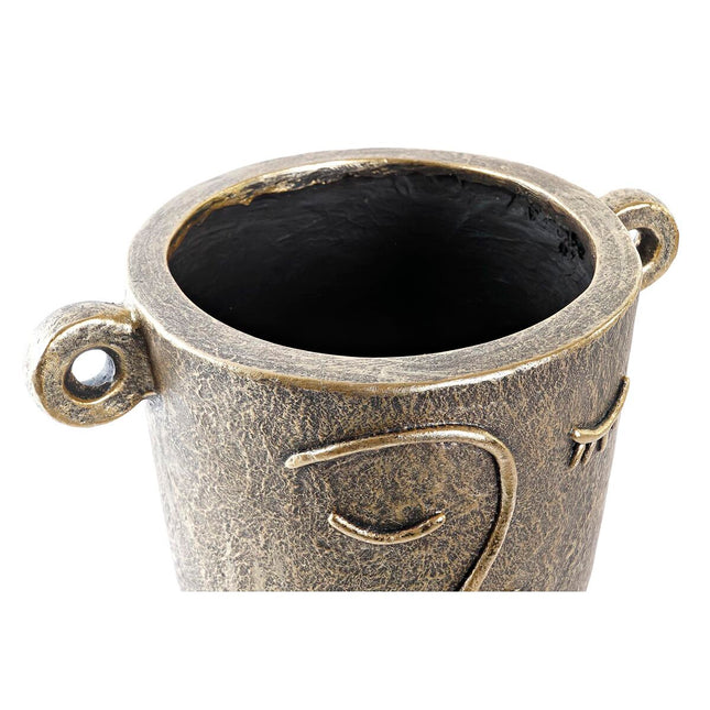 Vase DKD Home Decor Gesicht Gold Moderne Magnesium (33 x 23 x 25,5 cm)