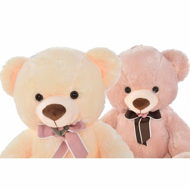 Plüschbär DKD Home Decor Schleife Beige Braun Für Kinder Bär 40 x 40 x 50 cm (2 Stück)
