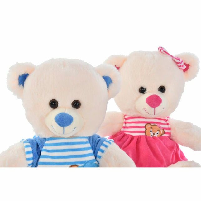Plüschbär DKD Home Decor 27 x 20 x 30 cm Beige Blau Rosa Für Kinder Bär (2 Stück)