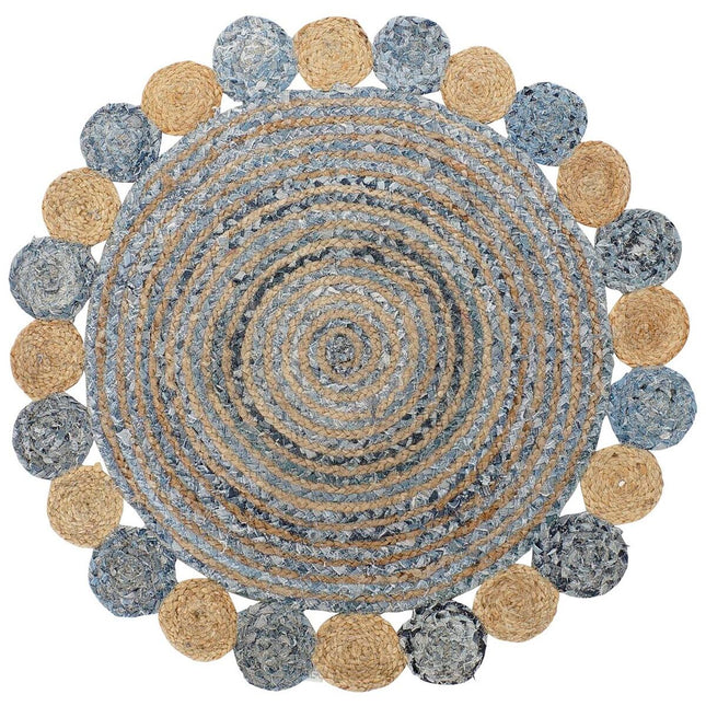 Teppich DKD Home Decor Blau Bunt Indianer (160 x 160 x 1 cm)