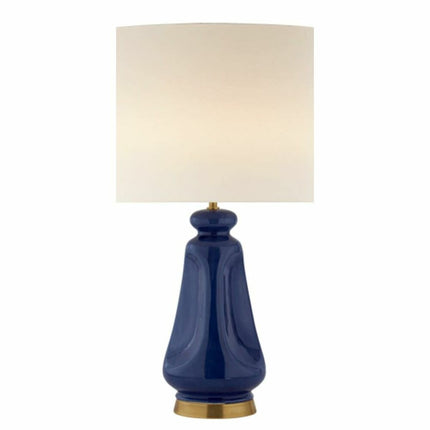 Tischlampe DKD Home Decor Porzellan Beige Polyester Marineblau Moderne (35 x 35 x 64 cm)
