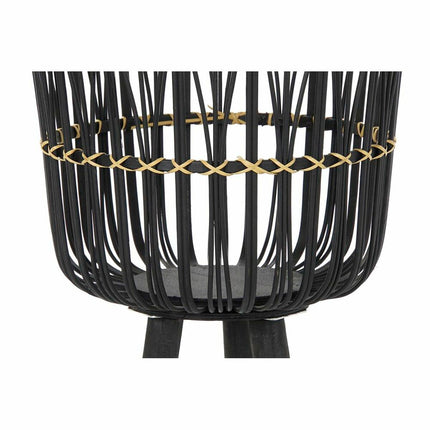 Blumentopfset DKD Home Decor Schwarz Kolonial Bambus (36 x 36 x 78 cm)
