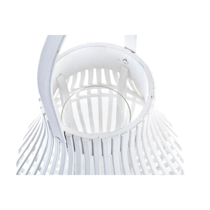 Laterne DKD Home Decor Kristall Weiß Bambus Urban (29 x 29 x 34 cm)