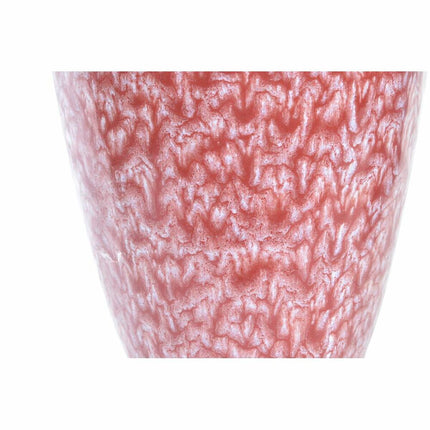 Vase DKD Home Decor Blume Rosa türkis Steingut 18 x 18 x 25 cm 16 x 16 x 26 cm Mediterraner (2 Stück)