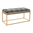 Hocker DKD Home Decor   Gold Metall Dunkelgrau (100 x 40 x 50 cm)