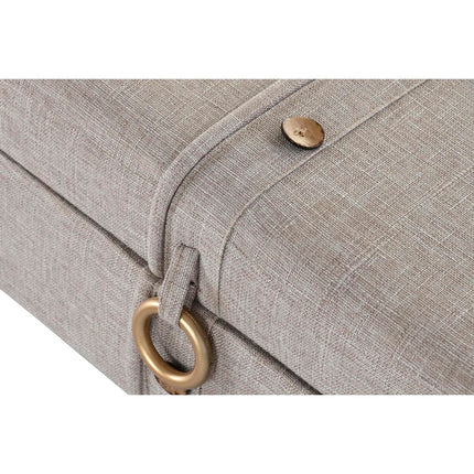 Kofferbank DKD Home Decor Grau Metall Polyester (114 x 44 x 43 cm)