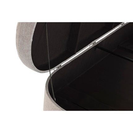Kofferbank DKD Home Decor Grau Metall Polyester (114 x 44 x 43 cm)