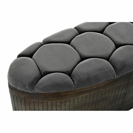Hocker DKD Home Decor Grau Metall Polyester (117 x 42 x 47 cm)
