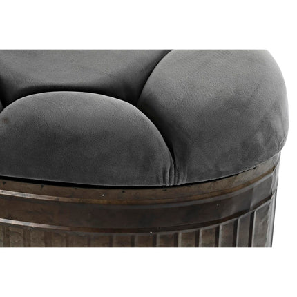 Hocker DKD Home Decor Grau Metall Polyester (117 x 42 x 47 cm)