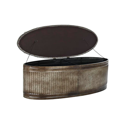 Hocker DKD Home Decor Grau Metall Polyester (117 x 42 x 47 cm)