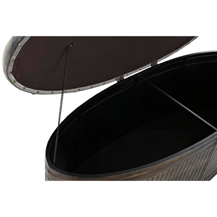 Hocker DKD Home Decor Grau Metall Polyester (117 x 42 x 47 cm)