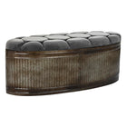 Hocker DKD Home Decor Grau Metall Polyester (117 x 42 x 47 cm)