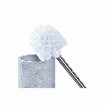 Toilettenbürste DKD Home Decor Scandi Silberfarben Grau Zement Edelstahl Aluminium (10 x 10 x 40 cm)