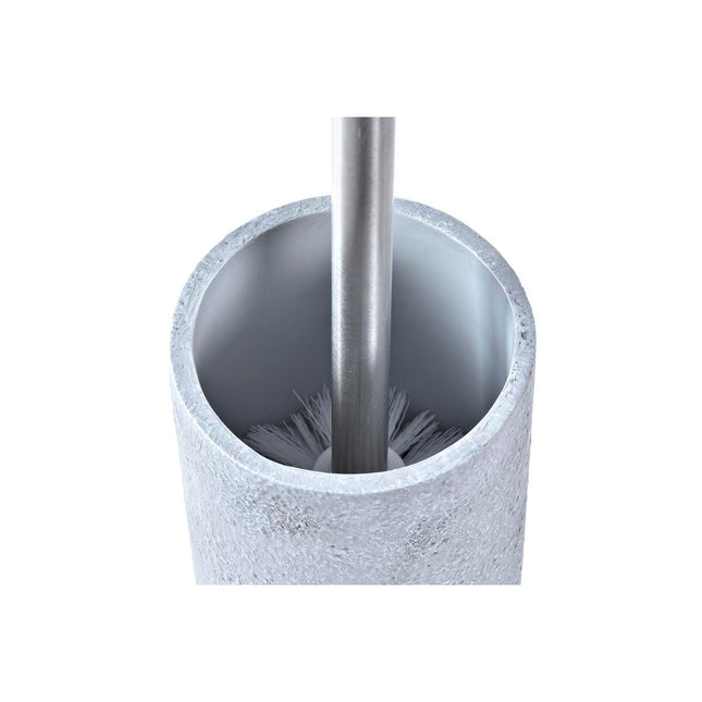 Toilettenbürste DKD Home Decor Scandi Silberfarben Grau Zement Edelstahl Aluminium (10 x 10 x 40 cm)