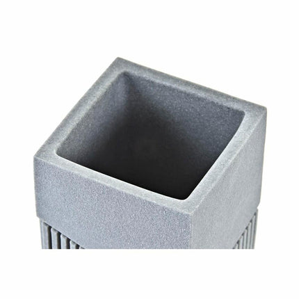 Zahnbürstenhalter DKD Home Decor Grau Aluminium Harz (7,6 x 7,6 x 10 cm)