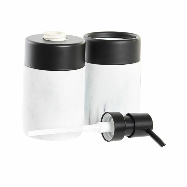 Badezimmer Set DKD Home Decor Schwarz Metall Aluminium Weiß Harz Marmor Moderne (7,2 x 7,2 x 16,4 cm)