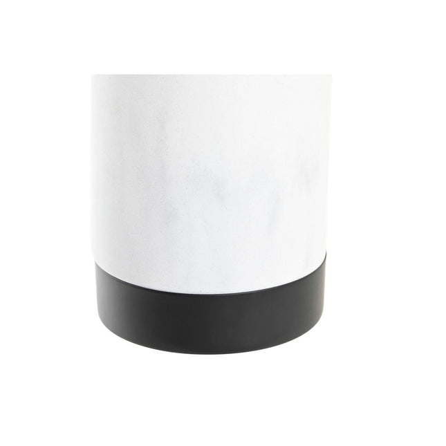 Toilettenbürste DKD Home Decor Schwarz Edelstahl Aluminium Weiß Harz Marmor (10 x 10 x 41 cm)