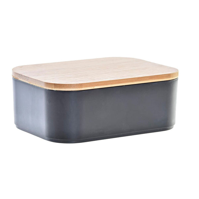 Schmuckschatulle aus Bambus mit Spiegel DKD Home Decor Schwarz (15,5 x 11 x 5,8 cm)
