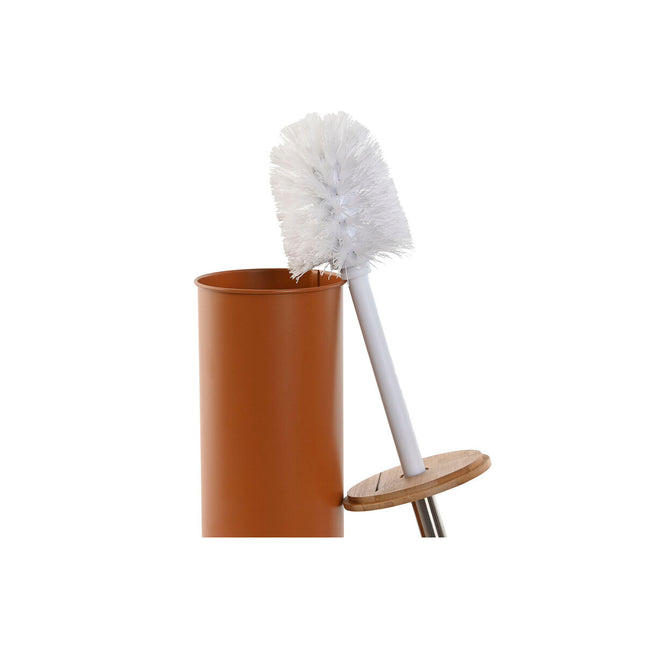 Toilettenbürste DKD Home Decor Grau Metall Orange Aluminium Bambus (9.5 x 9.5 x 38 cm) (2 Stück)