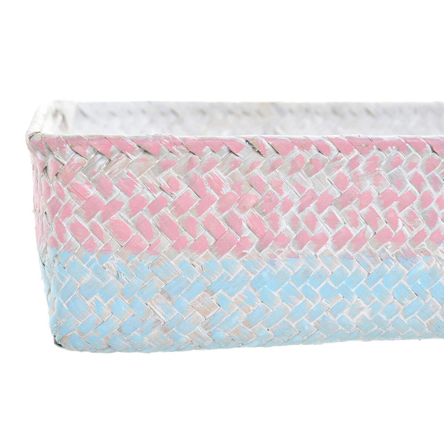 Korb-Set DKD Home Decor Polyester 8,5 cm 26 x 26 x 9 cm Naturfaser Boho Mediterraner (4 Stücke)