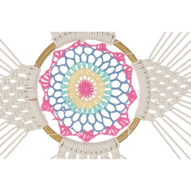 Traumfänger DKD Home Decor Federn Baumwolle Weiß Rattan Boho (52 x 1 x 145 cm) (1)