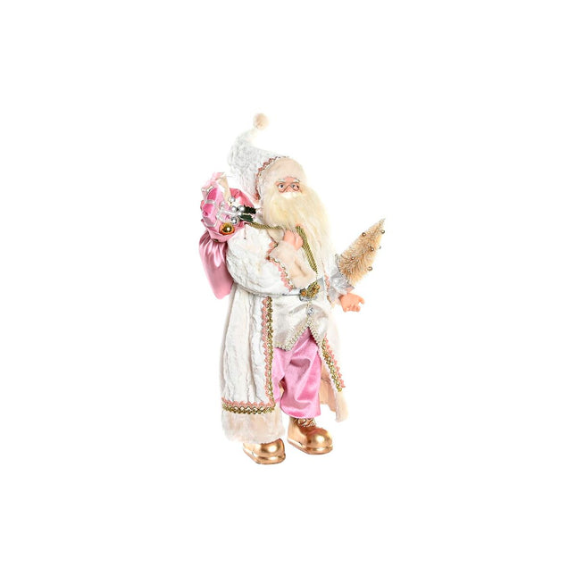 Deko-Figur DKD Home Decor Weihnachten Weihnachtsmann Grau Rosa Holz Polyester PVC (32 x 20 x 60 cm)