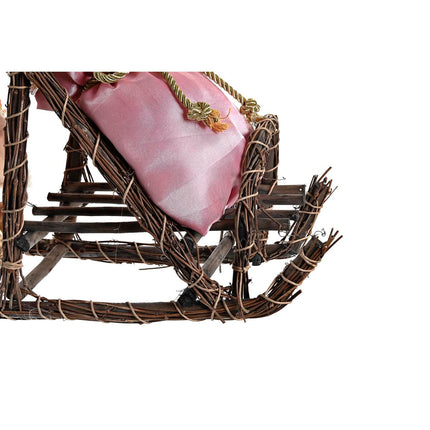 Deko-Figur DKD Home Decor Weihnachtsmann Weihnachten Grau Rosa Holz 42 x 22 x 50 cm